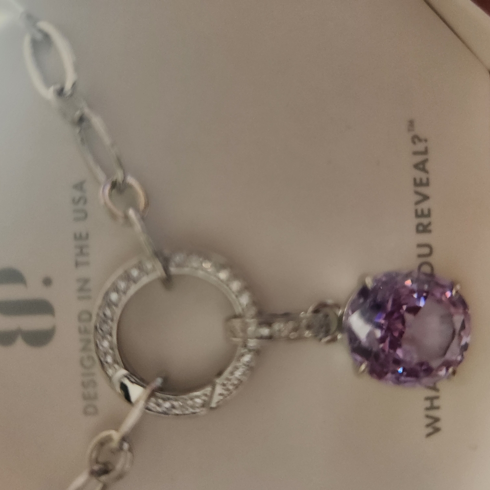 Silver and Purple Amethyst Necklace